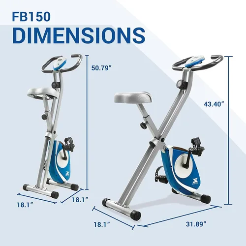 Miniatura 9 de XTERRA Bicicleta estática plegable para fitness, capacidad de peso de 225 libras