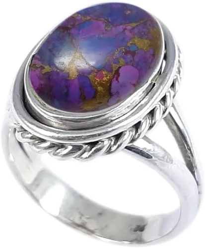 Miniatura 27 de Anillo fino de plata esterlina 925 para mujer, hecho a mano, joyería de piedras preciosas, anillo de moda (1379)