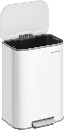 Miniatura 8 de SONGMICS Basurero de Cocina, Bote de Basura de 8 Galones (30 L) con Tapa, Acero Inoxidable, Cierre Suave y se Mantiene Abierto, Cubo Interior, Pedal