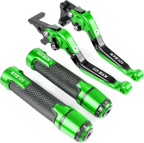 Miniatura 14 de Para Yamaha XTZ125 XTZ 125 2014 2015 Motocicleta Racing Accesorios CNC freno embrague palancas manillar agarre mango mano Grips Cap (Color : 1)