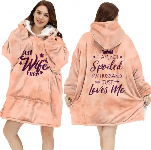 Miniatura 8 de Warmstorey Wearable Blanket Hoodie For Mom Wife - Best Wife Ever Hoodie From Husband Daughter Son - Birthday Mothers Day Gift