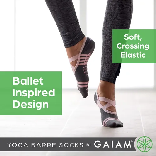 Miniatura 12 de Gaiam Grippy Studio Yoga Socks for Extra Grip in Standard or Hot Yoga