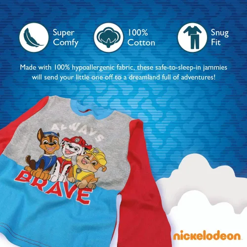 Miniatura 3 de Nickelodeon Boys' Paw Patrol 6-Piece Snug-fit Cotton Pajamas Set
