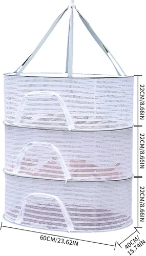 Miniatura 2 de Rejilla de secado de hierbas, red plegable de malla con cremallera, red de secado de alimentos para secar suéter para secar semillas, hierbas, 3