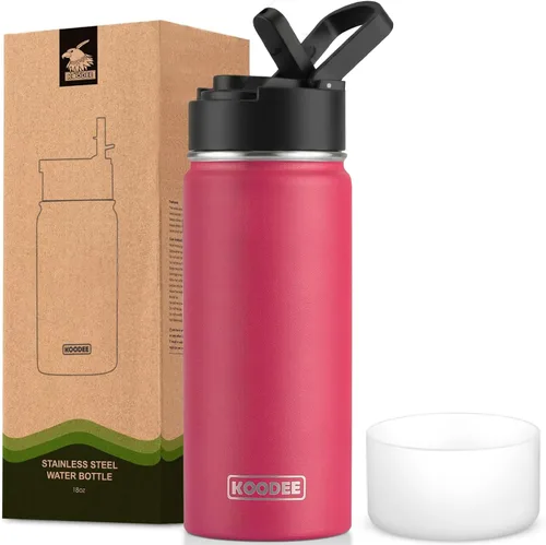 Miniatura 93 de koodee Insulated Water Bottle, 32 oz Stainless Steel Double Wall Vacuum Wide Mouth Sport Bottle with Leakproof Spout Lid (Navy)