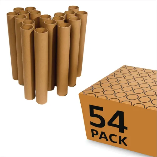 54 tubos de papel de cartón para manualidades, rollos de papel kraft grueso de 10 x 1.5 pulgadas para aulas, proyectos, bricolaje, artes y