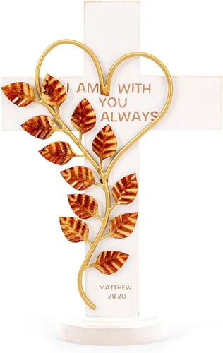 Miniatura 10 de OKSQW Cruz de pared de madera cristiana espiritual Cruz religiosa Regalos con gancho para colgar en la pared o mesa con bendita para la iglesia