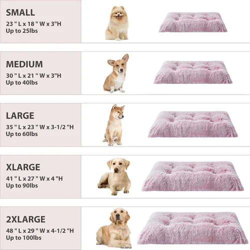Miniatura 4 de BFPETHOME Camas para perros grandes, cama de felpa para perros, mullida y acogedora, para dormir y aliviar la ansiedad, alfombras lavables para Rosa