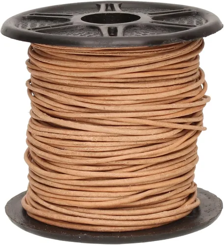 Miniatura 71 de The Beadsmith Cordón de cuero – Negro – Bobina de 0.039 in – 5 yardas/14.8 ft – Tanga de cuero indio ideal para trenzar, cuentas, collares, cordones