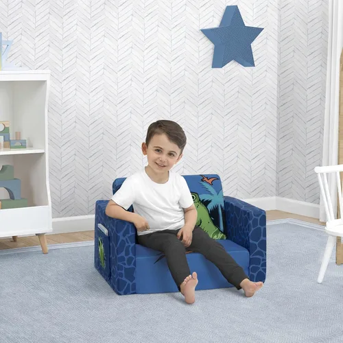 Miniatura 2 de Delta Children Dinosaur Cozee Silla Plegable para Relajarse - Convertible 2 en 1, Ligera y Portátil, de Silla a Tumbona para Niños Pequeños y Niños