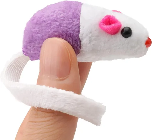 Miniatura 9 de CHIWAVA Paquete de 36 ratones interactivos pequeños de 1.8 pulgadas con sonajero de hierba gatera para gatos
