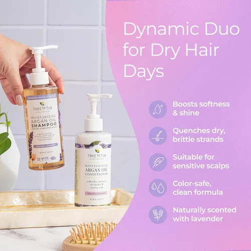 Miniatura 3 de Tree To Tub Champú y acondicionador de lavanda para cabello seco, cuero cabelludo seco, encrespamiento, champú y acondicionador hidratante de aceite