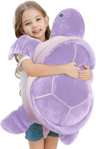 Miniatura 8 de Dalmao - Animales de peluche de tortuga marina de 28'' gigantes y suaves, gran almohada de tortuga azul oceánica de peluche, peluches de regalo