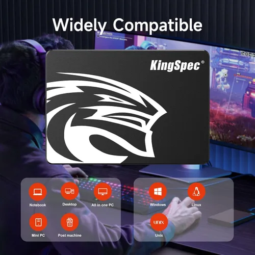 Miniatura 3 de KingSpec 128 GB 2.5 SSD SATA III interno - 550 MB/s de lectura, 520 MB/s de escritura con Flash NAND 3D, para actualización de PC de escritorio