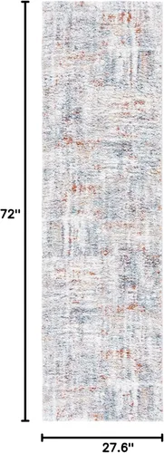 Miniatura 3 de SAFAVIEH Berber Shag Collection - Alfombra de pasillo, 2 pies 3 pulgadas x 6 pies, azul óxido y marfil, no desprende pelusa y de fácil cuidado, 1.25