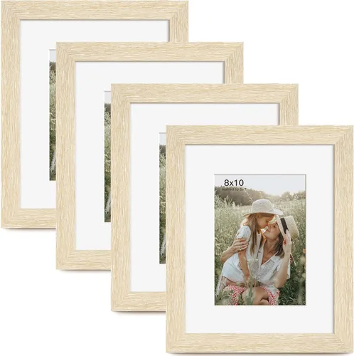 Miniatura 39 de Momentworth Portarretratos de 4 x 6 pulgadas con paspartú para 3.5 x 5 pulgadas, marcos de fotos con grano de madera negra envejecida para pared