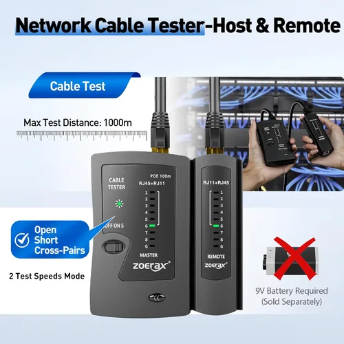 Miniatura 4 de Herramienta de crimpado RJ45, kit de herramientas de crimpado Cat7 Cat6 Cat5 con cortador de alambre, probador de cables de red, mini pelacables