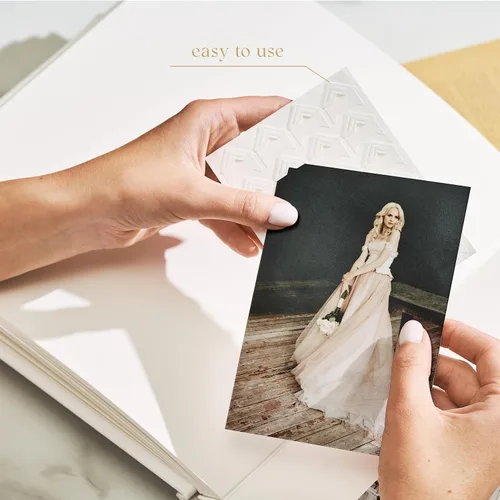 Miniatura 6 de Álbum de recortes prémium para libro de invitados de boda y fotos familiares, 100 páginas para varios tamaños, 4 x 6, 5 x 7, 6 x 8, 8 x 10 pulgadas