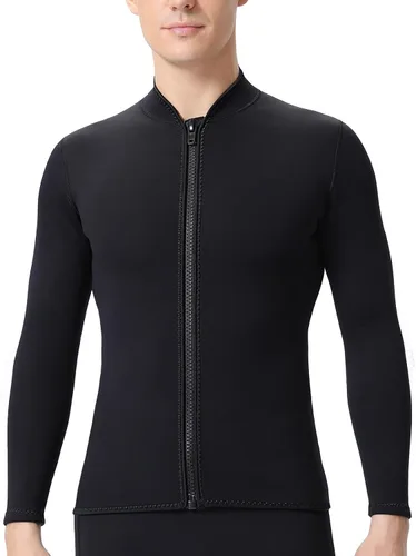 Miniatura 13 de Wetsuits Top Jacket Women Men 2mm Neoprene Long Sleeve Shirt Front Zipper Vest Wet Suit Keep Warm for Adult Youth Diving Surfing Swimming Water