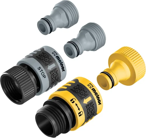 Miniatura 5 de Melnor 65175AMZ - Juego de conectores de conexión rápida de 6 piezas, negro, azul y boquilla de metal 65020-AMZ con juego de adaptador de producto