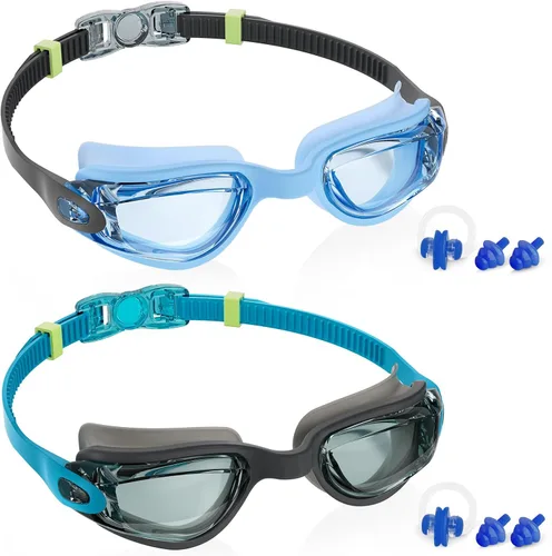 Miniatura 17 de Aegend - Gafas de natación de 2 unidades, gafas de natación para niños, niños y niñas de 3 a 14 años Azul y verde claro