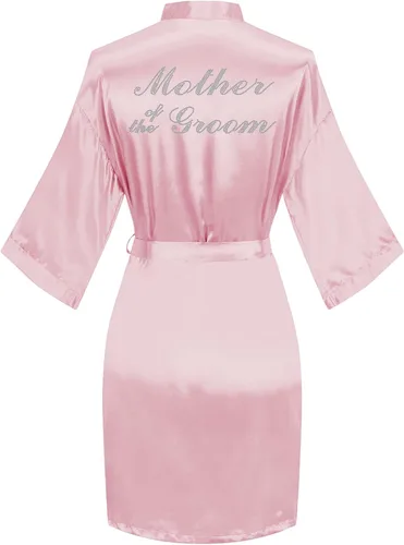 Miniatura 48 de Bata de boda para mujer, para novia, dama de honor, corta, de satén, kimono, batas de seda para prepararse, fiesta nupcial