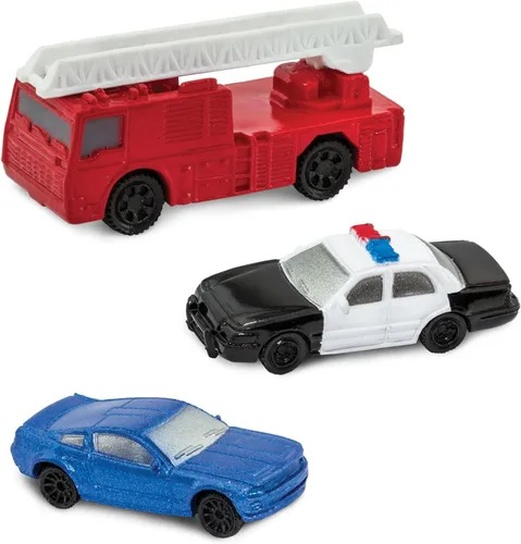 Miniatura 3 de Safari Ltd On the Road TOOB - Figurillas: semi-camión, motocicleta, coche de policía, autobús escolar, coche deportivo, camión de entrega, pick-up
