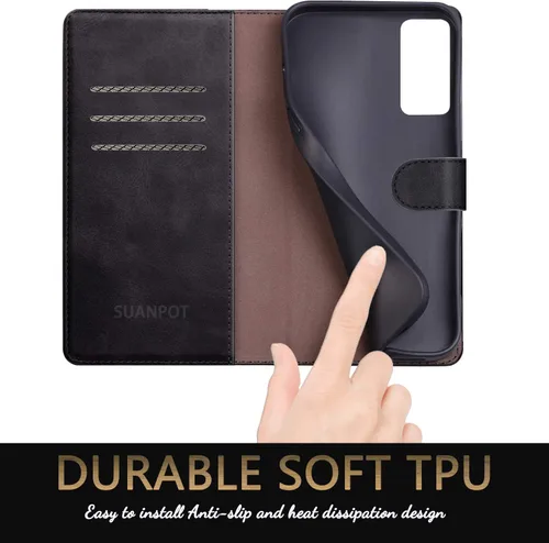 Miniatura 6 de SUANPOT Funda de piel tipo cartera para Samsung Galaxy S20 FE con bloqueo RFID, soporte para tarjetas de crédito, libro de folio con tapa de PU