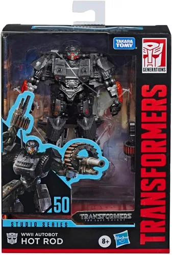 Miniatura 3 de Transformers Toys Studio Series 50 Deluxe The Last Knight Movie WWII Autobot Hot Rod Figura de acción – A partir de 8 años, 4.5 pulgadas
