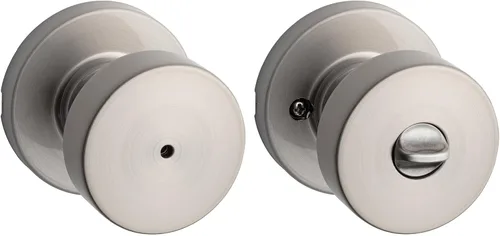 Miniatura 44 de Kwikset Pismo - Pomo de puerta redondo simulado, manija de un solo lado para armarios, puertas dobles francesas y despensa, pomo de puerta