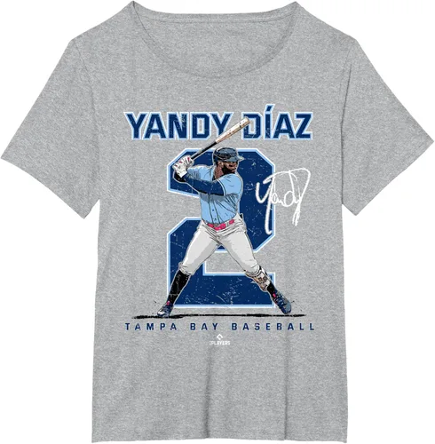 Miniatura 12 de Camiseta Number and Portrait Yandy Diaz Tampa Bay MLBPA, Negro