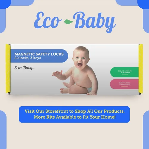 Miniatura 5 de Eco Baby - Cerraduras magnéticas para gabinetes para bebés, cerraduras magnéticas a prueba de bebés, cerraduras infantiles para armarios, cajones