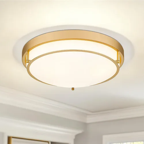Miniatura 16 de 4822-BN - Lámpara de techo cerca de techo, de níquel con 2 luces para lavandería, cocina, dormitorio, baño, 4822-BN Clase esmerilada y níquel