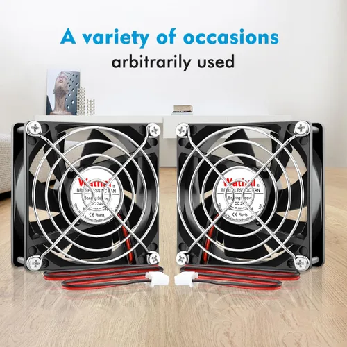 Miniatura 5 de Wathai Ventilador de enfriamiento de 3.150 in 24 V CC, 2 pines, 24 voltios, 3.150 in x 0.984 in, sin escobillas, ventilador de 3 pulgadas de alta