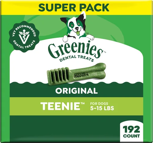 Miniatura 18 de Greenies - Golosinas naturales para la salud dental de perros chiquititos, sabor original, paquete de 36 onzas (130 unidades)