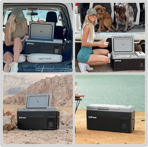 Miniatura 7 de Setpower FC20 Refrigerador portátil de 12 V, refrigerador de automóvil de enfriamiento rápido de -4 ℉ a 68 ℉, refrigerador de automóvil de 20 L/21