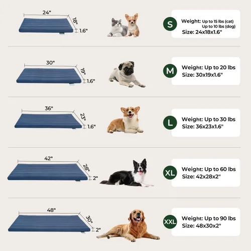 Miniatura 8 de BALANCE Cama para Jaula de Perro, Colchoneta Ortopédica para Perro con Forro Impermeable, Alfombrilla de Espuma Lavable para Jaula para Mascotas