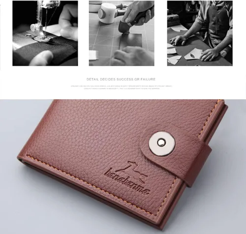 Miniatura 35 de Cartera delgada para hombre con monedero, cartera minimalista con cremallera, carteras plegables para hombre con tarjetero de crédito, cartera