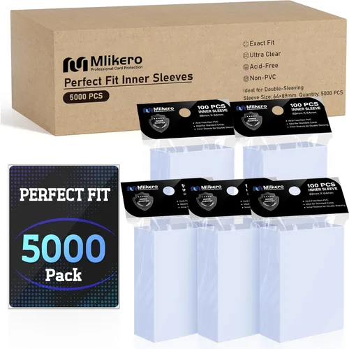 Miniatura 15 de Mlikero 1000 fundas para tarjetas, fundas para tarjetas de béisbol para tarjetas estándar, 10 colores fundas para tarjetas intercambiables aptas