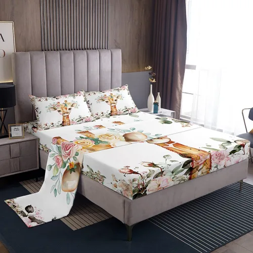 Miniatura 8 de Erosebridal Groovy Flower Sábanas de Cama Fiesta de los 70s Juegos de Sábanas Tamaño Individual Sábanas Florales Arcoíris Juegos de Sábanas y Fundas