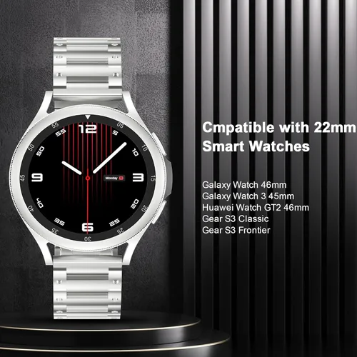 Miniatura 2 de iiteeology Compatible con correas de reloj Samsung Galaxy de 1.811 in, correa de acero inoxidable para Samsung Galaxy Watch SM-800/Galaxy Watch 3