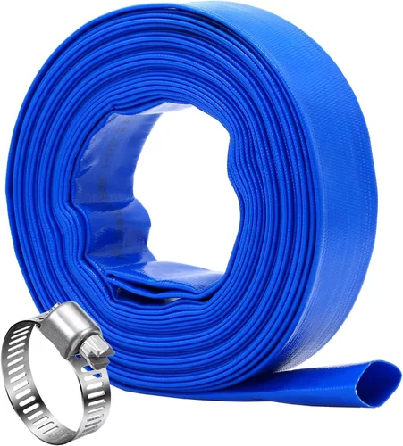Miniatura 15 de DAVCO Manguera de retrolavado de piscina de 1.25 pulgadas x 50 pies, manguera de bomba de descarga de agua plana de PVC azul reforzado resistente