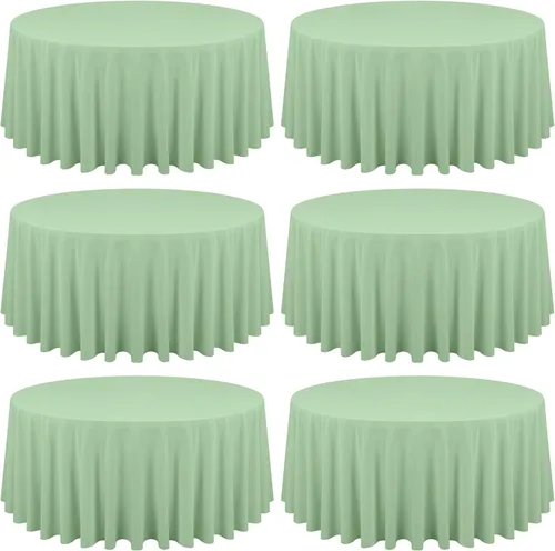 Miniatura 255 de Paquete de 10 manteles de poliéster de 60 x 102 pulgadas, manteles de poliéster beige para mesas rectangulares de 6 pies, resistentes a las manchas
