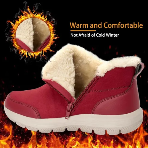Miniatura 2 de TIOSEBON Botines de invierno para mujer, antideslizantes, resistentes para caminar, senderismo