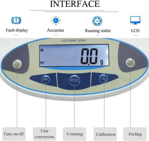 Miniatura 2 de CGOLDENWALL Báscula de laboratorio 5kgx0.0.04 oz Balanza digital de precisión Balanza electrónica Pesaje de laboratorio Báscula industrial Báscula