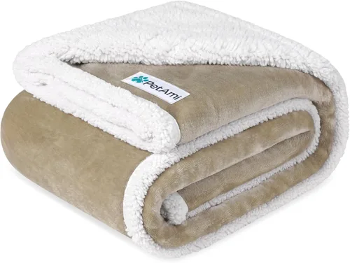 Miniatura 29 de PetAmi - Manta impermeable para perros medianos, cachorros, gatos pequeños Manta suave de forro polar Sherpa para mascotas, para sofá, sofá, funda