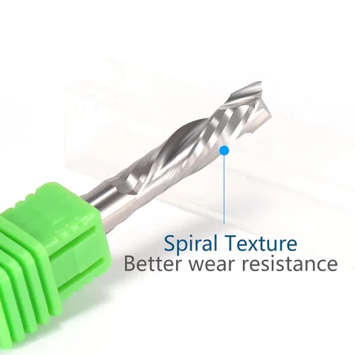 Miniatura 6 de Brocas de enrutador en espiral hacia arriba y abajo, broca de compresión de 1/4 de pulgada de diámetro de corte, 1 pulgada de longitud de corte