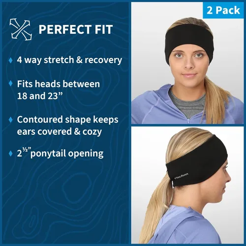 Miniatura 28 de TrailHeads - Diadema para mujer, diseño de cola de caballo, con banda para la oreja que absorbe la humedad, ideal para correr
