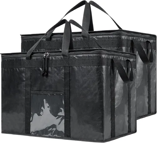 Miniatura 30 de NZ home Bolsa de enfriador XXL PRO aislada y duradera para entrega y compras de comestibles con cremallera superior, para calentar alimentos