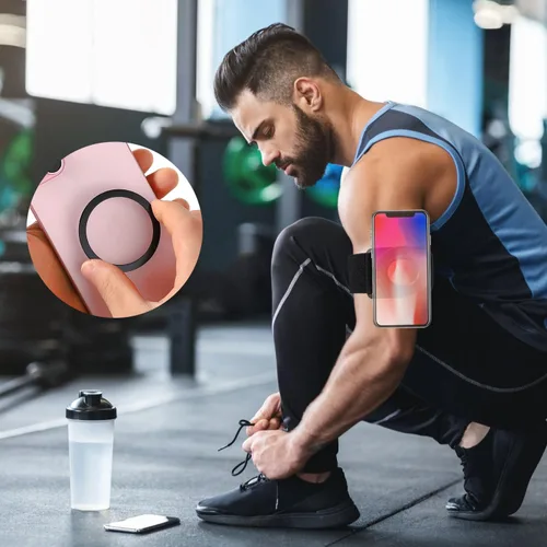 Miniatura 4 de Soporte magnético para teléfono para correr para iPhone, brazalete giratorio de 360°, fuerte adaptabilidad, entrenamiento, ciclismo, deportes